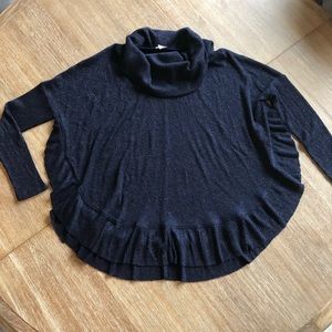 Anthropologie Navy and metallic copper sweater.